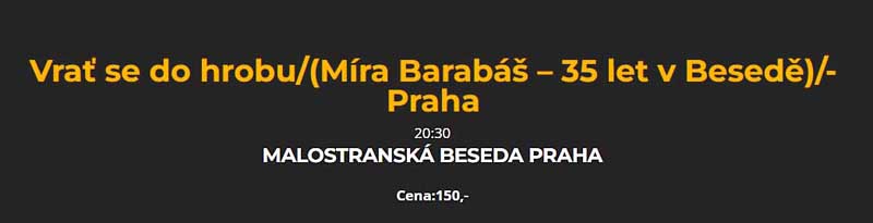 Internetová nabídka koncertu