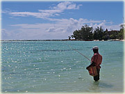 Mauricius, Ambre Resort & Spa, Rybář na pláži