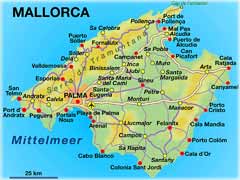 Mapa Mallorky 