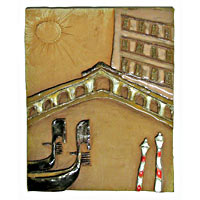 Benátky - Ponto Rialto, 16 x 19,5 cm