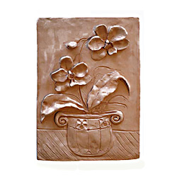 Orchidej. Kachel po přežahu 850°C