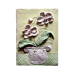 Orchidej. Glazovaný kachel před vypálením