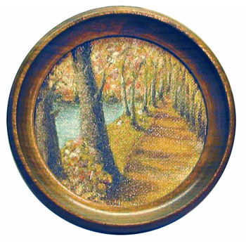 Cesta alejí - olej na plátně, rok 1975, průměr 13 cm
