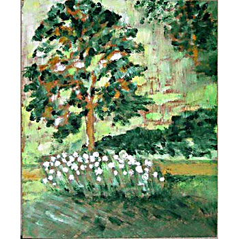 Kopretiny na Hrušově - olej na plátně, rok 2008, 30 x 30 cm 