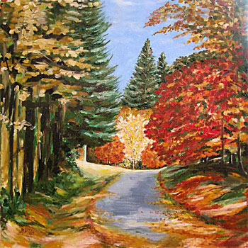 Cesta v Divoké Šárce, r. 2010, olej na plátně 40 x 40 cm