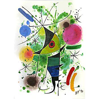 Zpívající ryba 2. Akryl na plátně, rok 2010, 30 x 40 cm