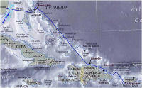 Mapa Karibské oblasti