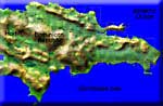 Hispaniola plastická mapa