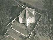 Letecký pohled na letohrádek Hvězda z r.1925